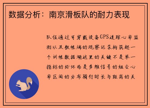 数据分析：南京滑板队的耐力表现